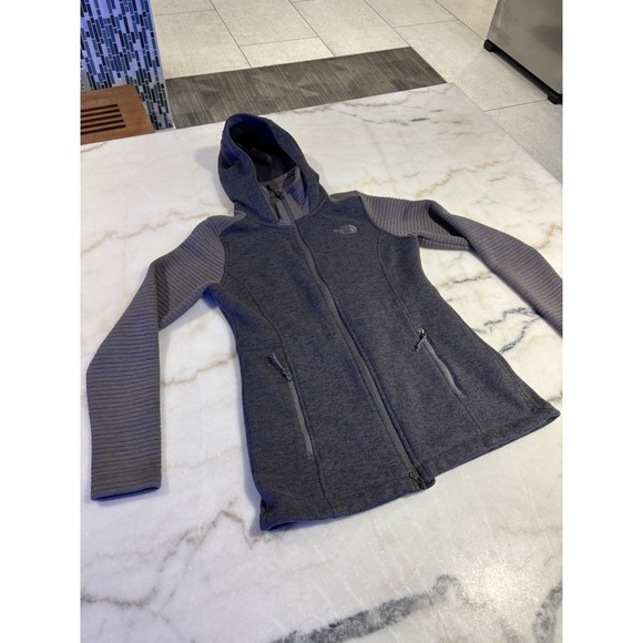 North Face Women's Size Small Full-zip Fleece Hoodie Amazing Condition Gray - Picture 3 of 12